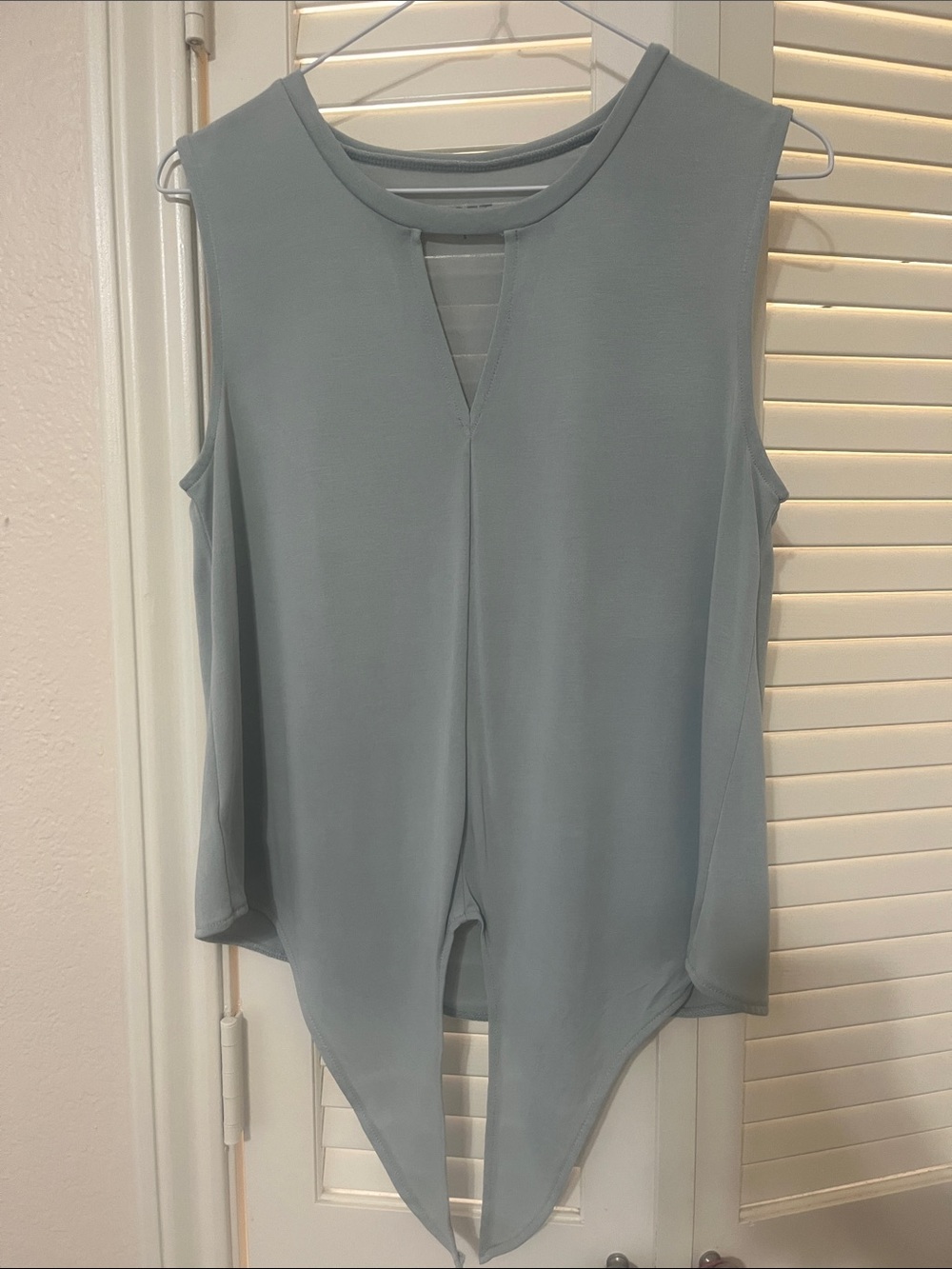 LOFT Light Blue Sleeveless Front-Slit Tank Top